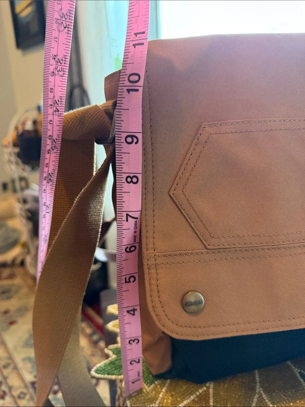 Carhartt Tan and Black Canvas Messenger Bag